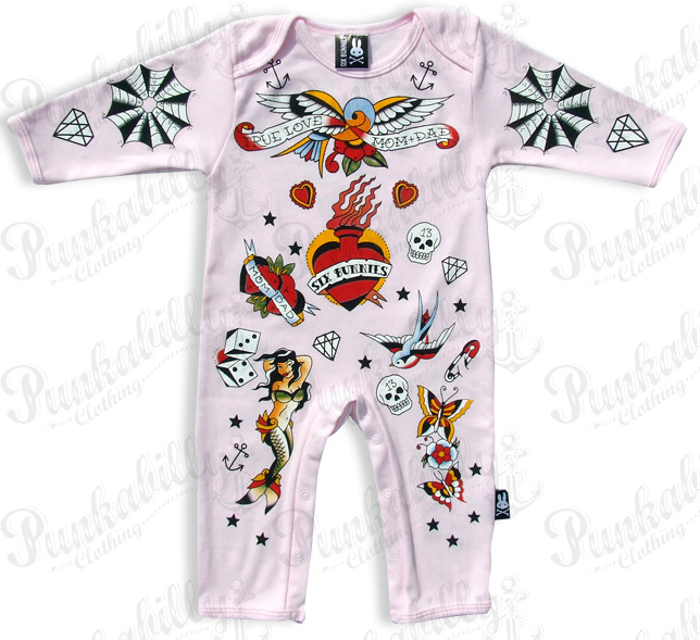 PINK OLD SCHOOL Rockabilly Onesie