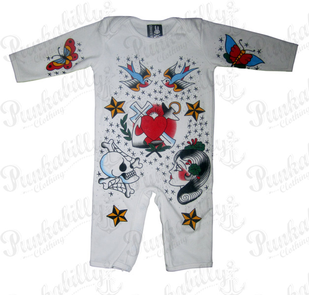 Rockabilly Baby Onesie with Tattoo prints