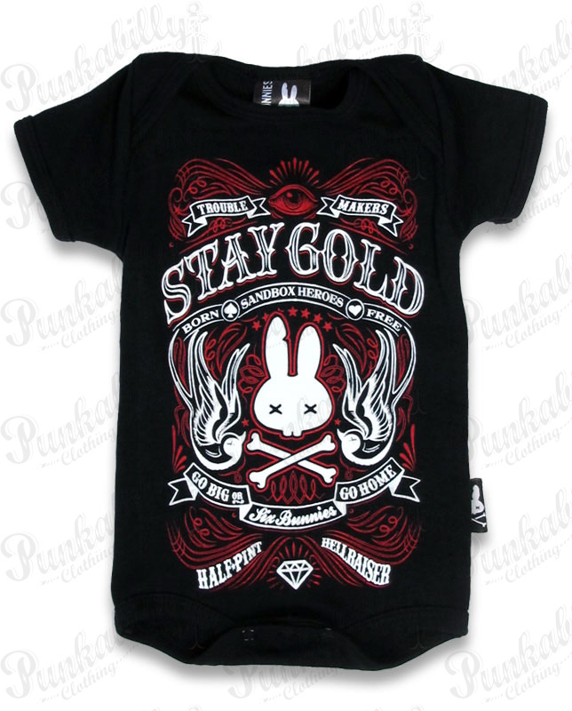 Black "Stay Gold" Rockabilly Baby Onesie