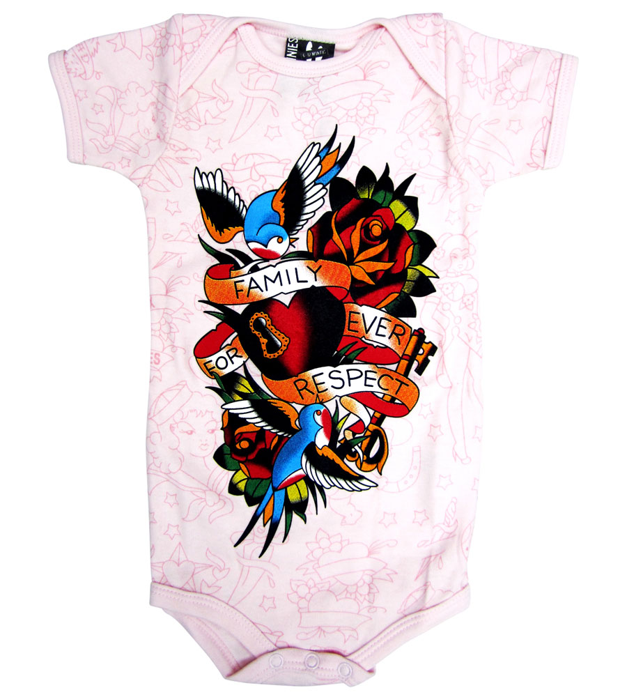 Family Forever Respect Pink Onesie