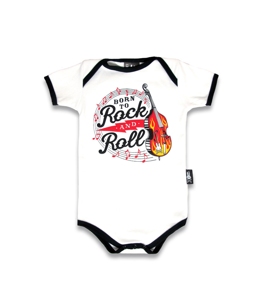 "Born To Rock And Roll" Baby Onesie