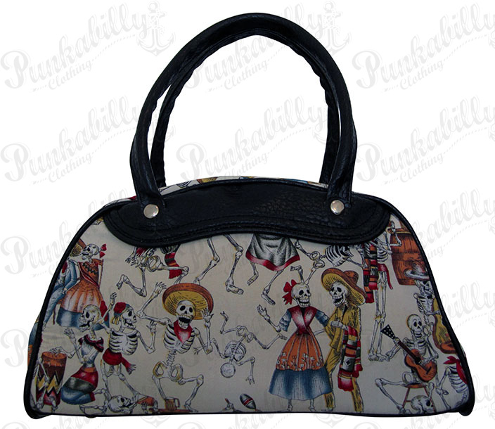 Cream "Skulls Party" Rockabilly bowling bag