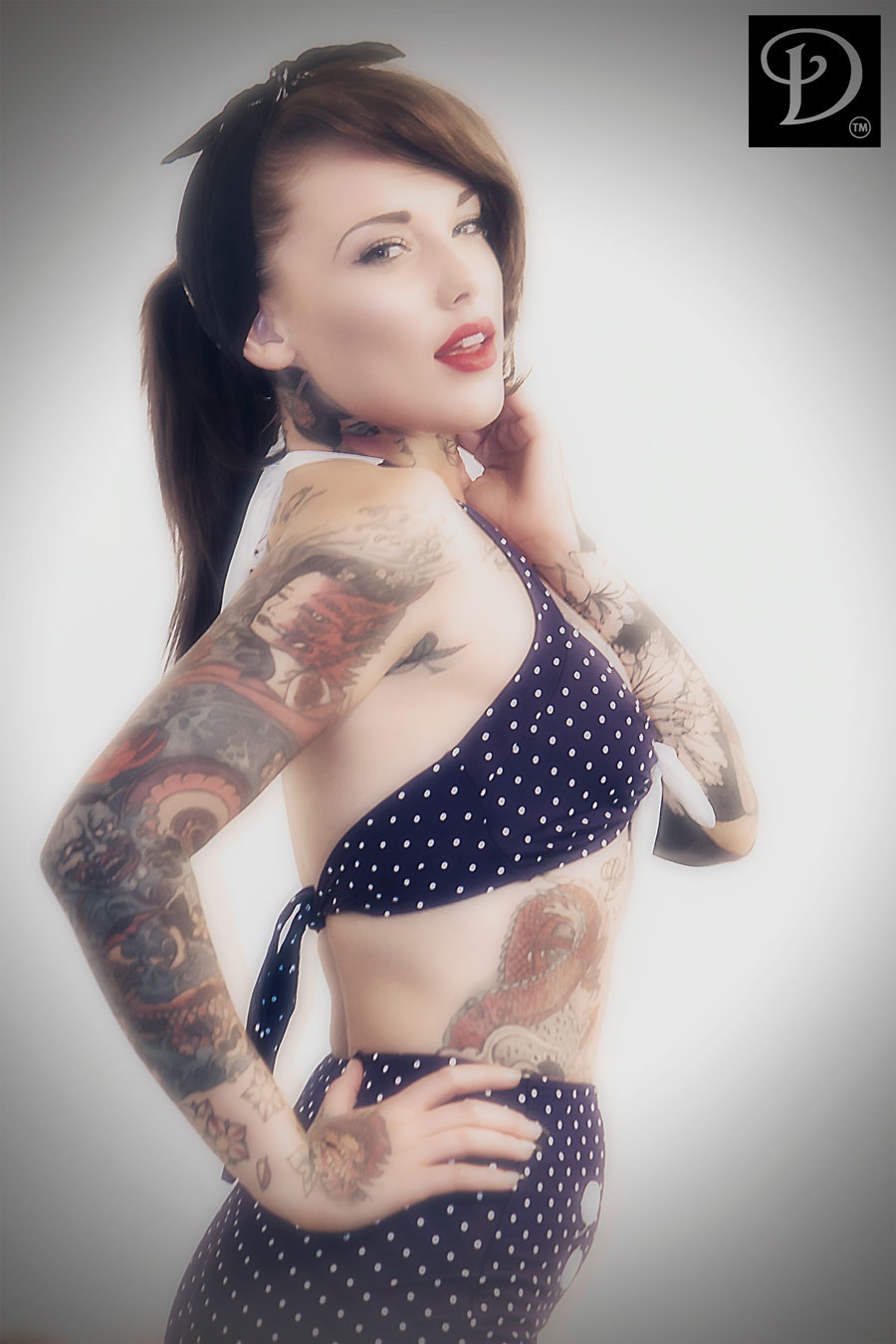 Polka Dots Navy Blue Vintage Rockabilly Bikini