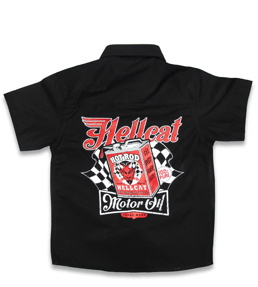 Motor Oil rockabilly kids work shirt