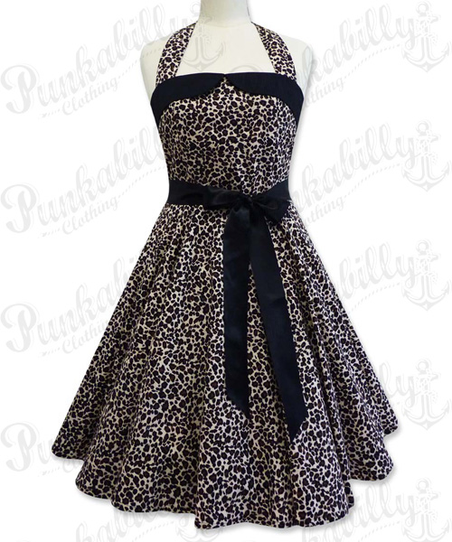 Leopard rockabilly swing dress