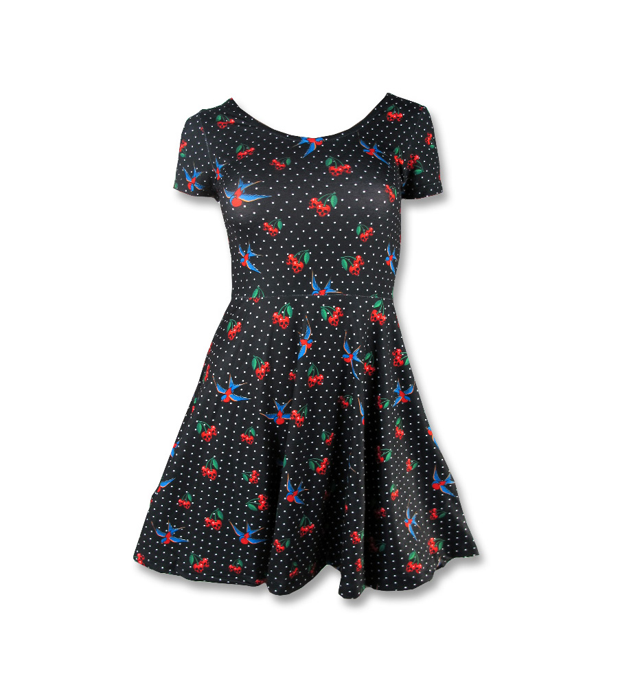 Cherry Skulls Skater Dress