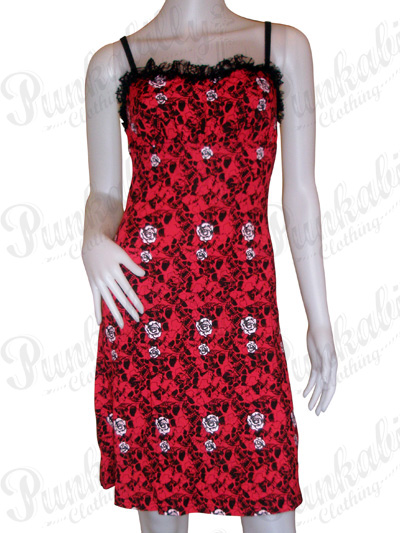 Roses and Skulls Rockabilly Dress