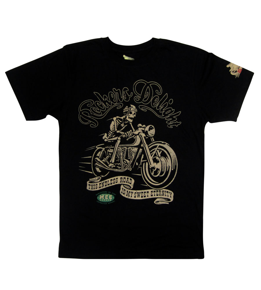 "Rocker Deligh" Biker Skull T Shirt