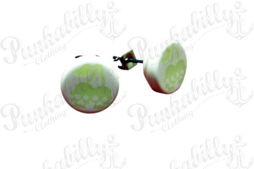 Glow In The Dark Cherry Skulls Ear Studs