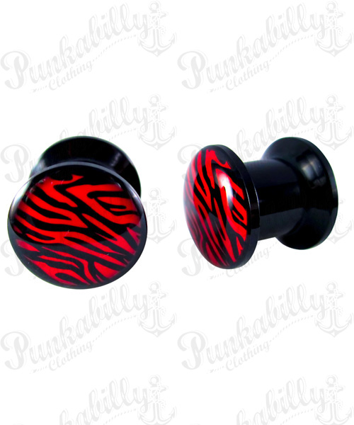 Red Zebra Design Acrylic Plug