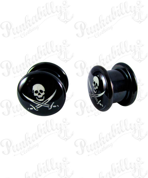 Stainless Steel Pirate Skull Plug