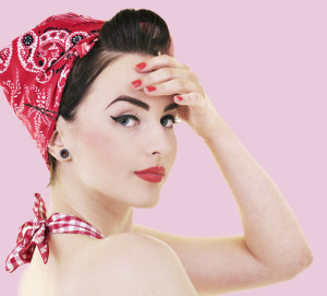 Classic Rockabilly Cherry Pinup Girl Red Lipstick