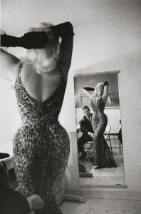 Jayne Mansfield shows off her gorgeous curves in one of many classic leopard pin up dresses