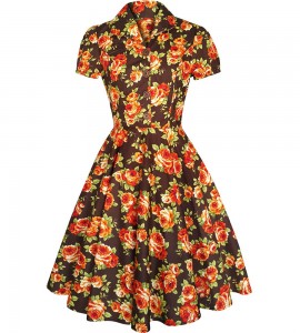 Pin up clothing: floral dress for fall