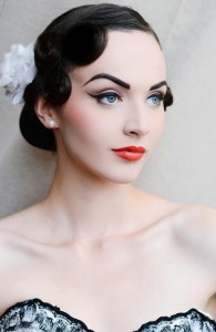 Vintage makeup and Pin Up clothing