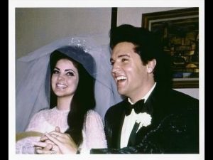 Pioneer of Rockabilly Music Elvis Presley with wife Priscilla.