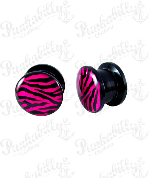 Pink Zebra Design Acrylic Plug