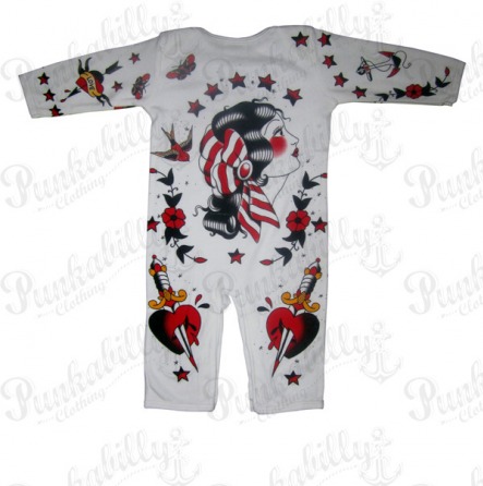 Old Scool Style Rockabilly Baby Onesie