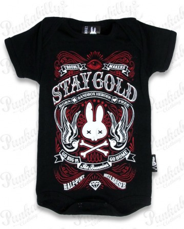 Black "Stay Gold" Rockabilly Baby Onesie