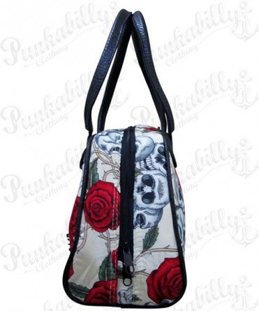 Cream Skulls & Roses Bowling Bag