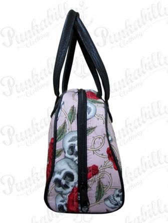 Pink Skulls & Roses Bowling Bag