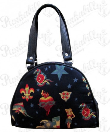 Black Rockabilly Tattoo Mini Bowling Bag