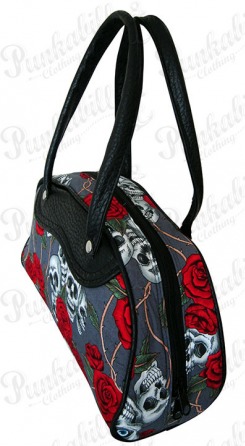 Gray Skulls & Roses Bowling Bag