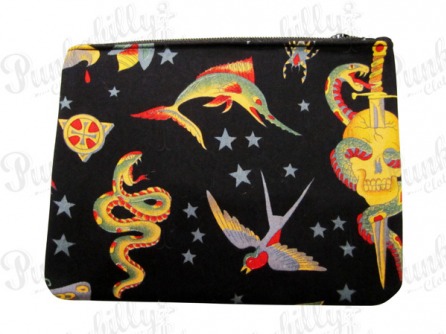 Black Tattoo design Rockabilly Pouch