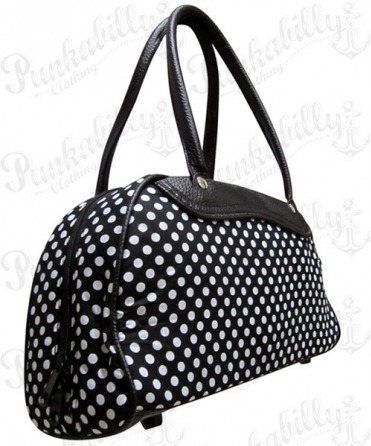 White Polka dots Rockabilly Bag