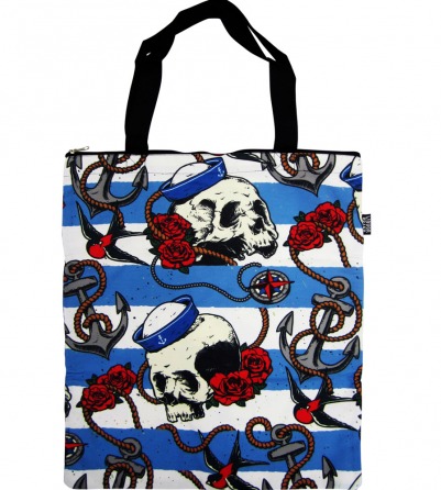 Nautical Skull Canvas Bag