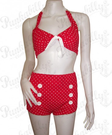 Polka Dots Vintage Rockabilly Red Bikini