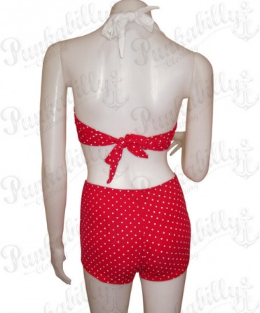 Polka Dots Vintage Rockabilly Red Bikini