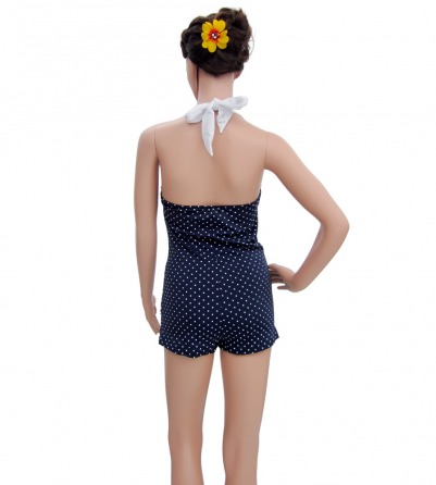 Pin Up Navy Blue with White Polka Dots swimsuit