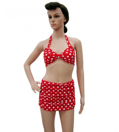 Halter Style Polka Dot Red Bikini