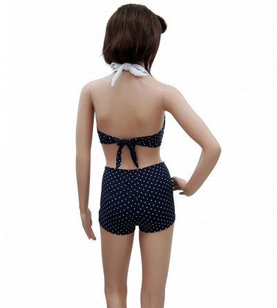 Polka Dots Navy Blue Vintage Rockabilly Bikini