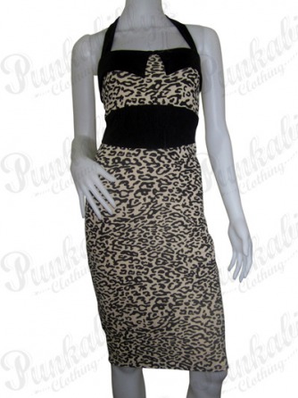 Hot Rockabilly Leopard Print Dress