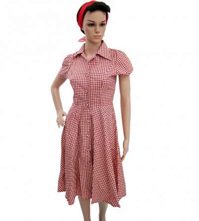 Vintage Red & White check pattern dress