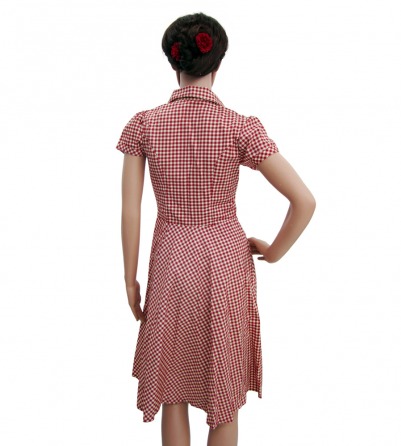 Vintage Red & White check pattern dress