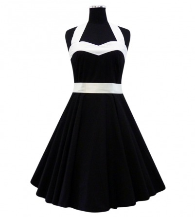 Heart Shape Black & White Rockabilly swing dress