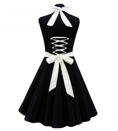 Heart Shape Black & White Rockabilly swing dress