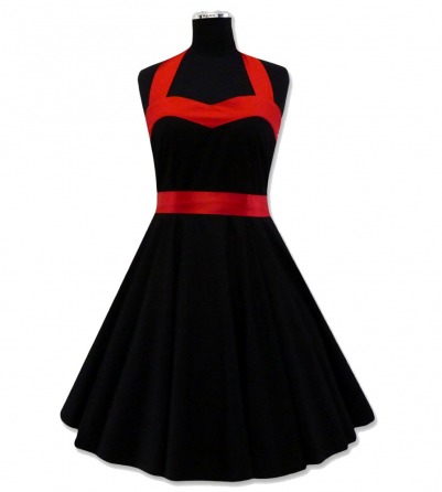 Heart Shape Black & Red Rockabilly swing dress