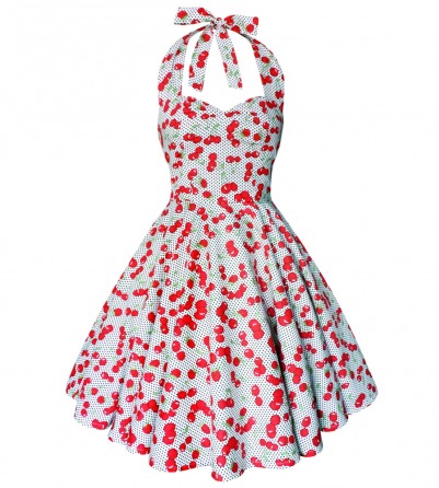 Polka Dots & Cherry white dress