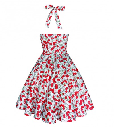 Polka Dots & Cherry white dress