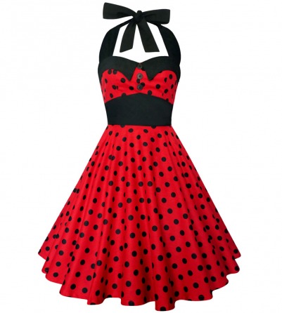 Red Dress with Black Polka Dots pinup dress