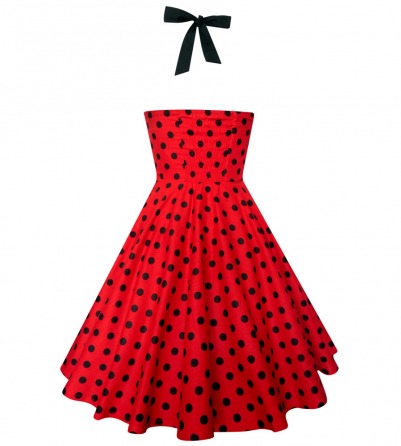 Red Dress with Black Polka Dots pinup dress