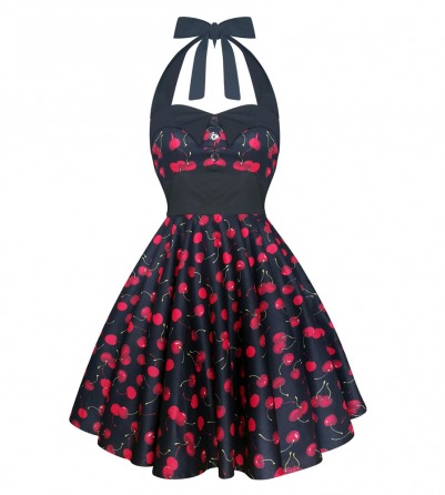 Halter Cherry Rockabilly Dress