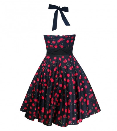 Halter Cherry Rockabilly Dress
