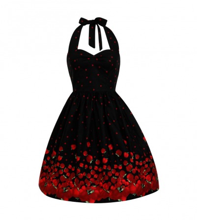 Halter Red Apple Rockabilly Dress