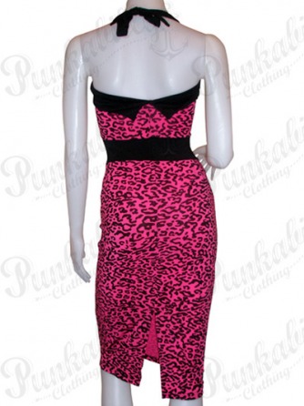 Pink Rockabilly Leopard Dress