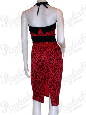 Red Rockabilly Leopard Dress